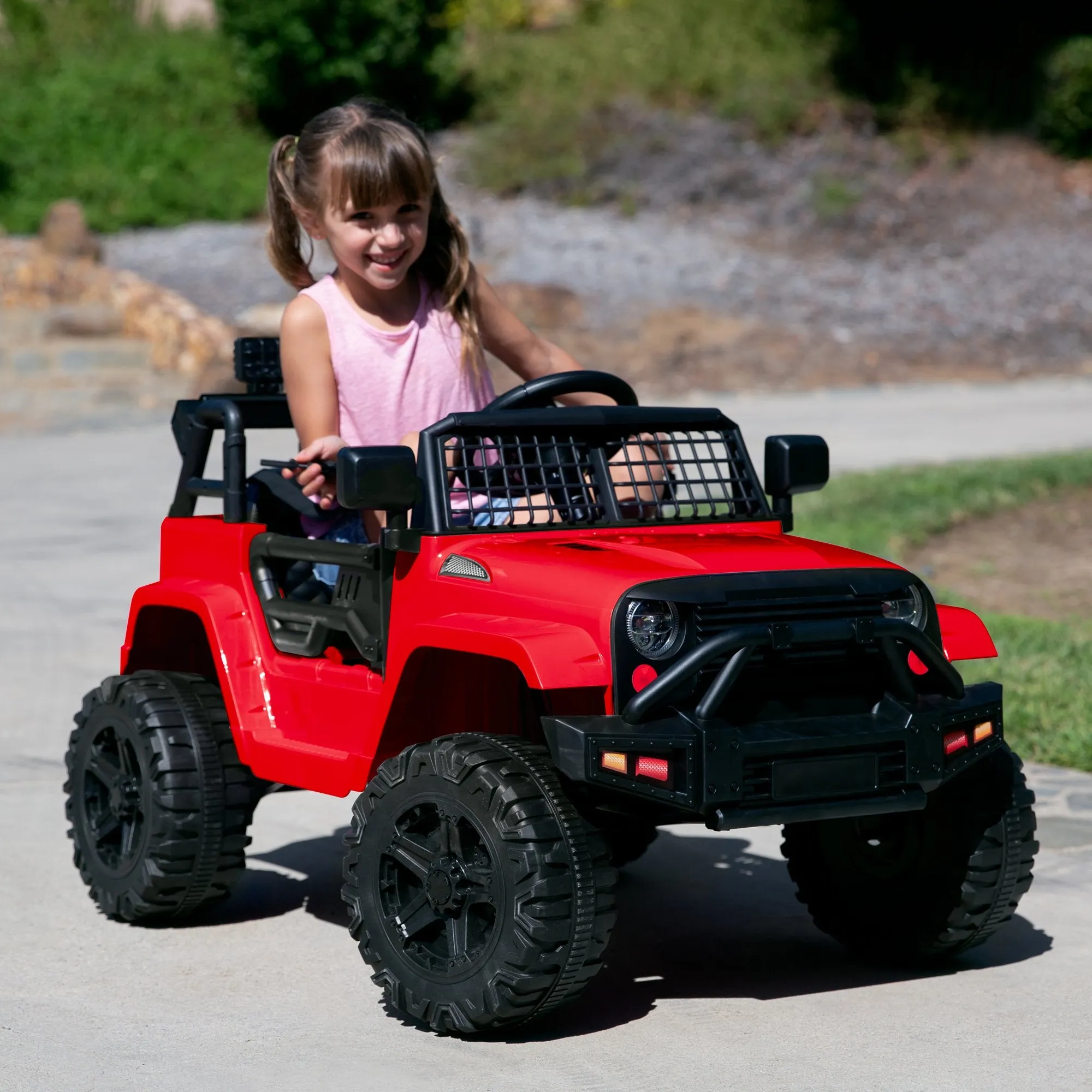 12V Kids Ride-On Truck Car w/ Parent Remote Control, Spring Suspension