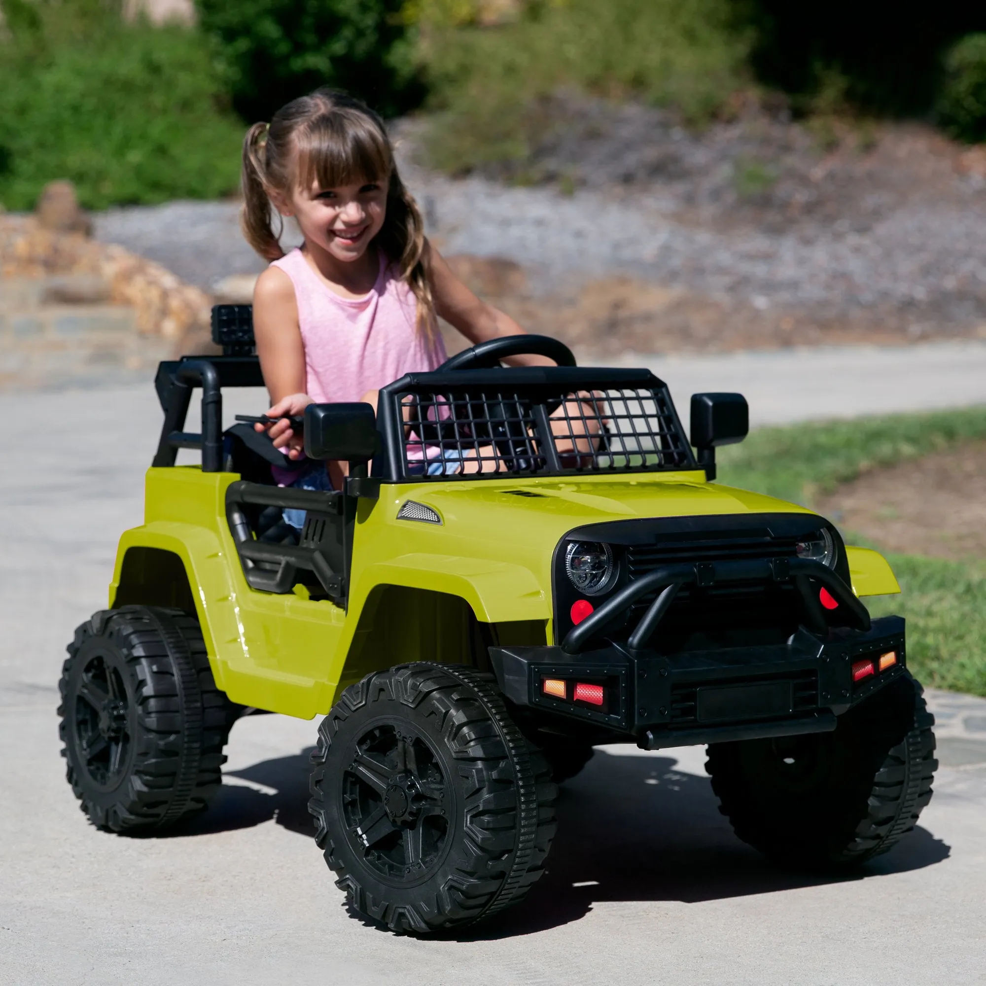 12V Kids Ride-On Truck Car w/ Parent Remote Control, Spring Suspension