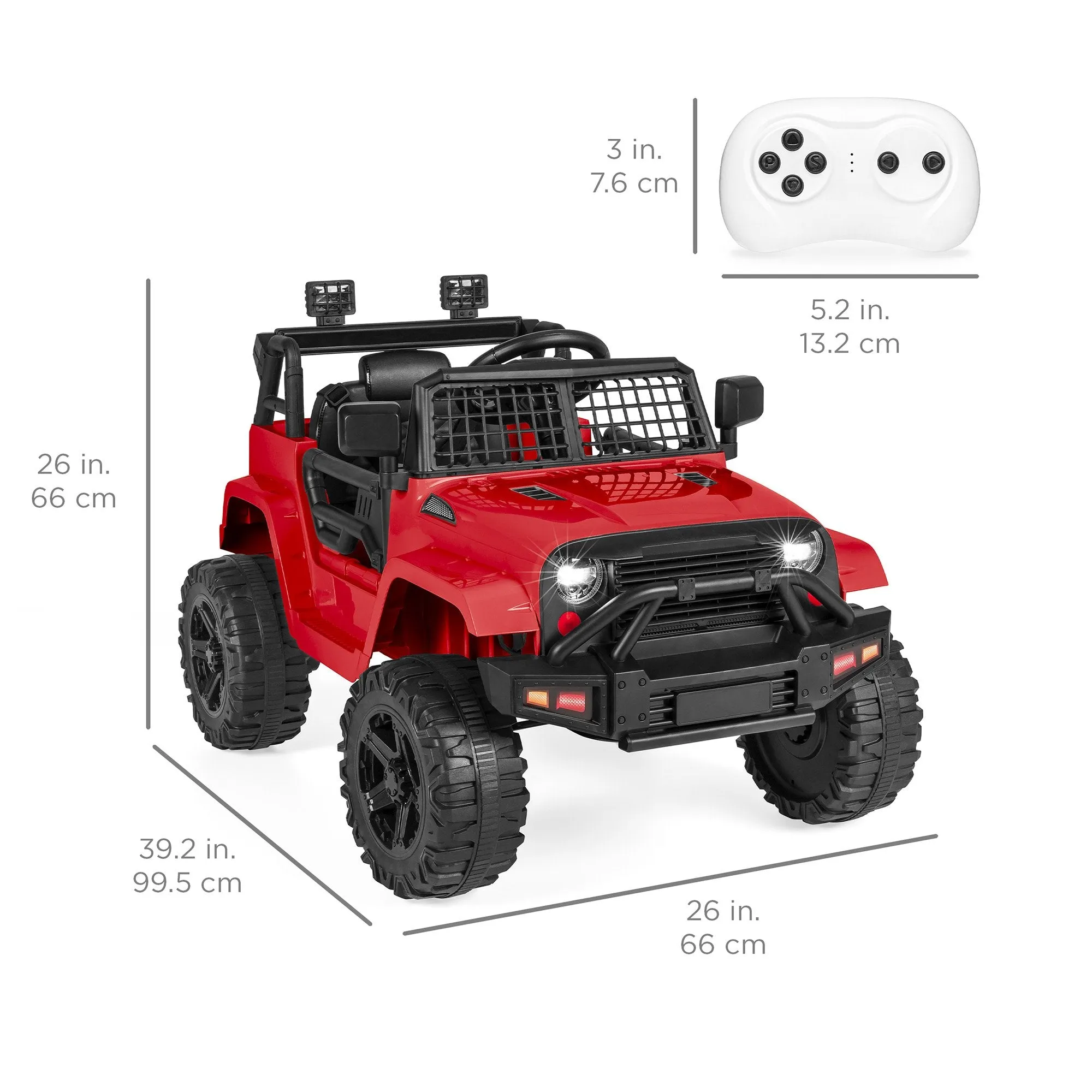 12V Kids Ride-On Truck Car w/ Parent Remote Control, Spring Suspension