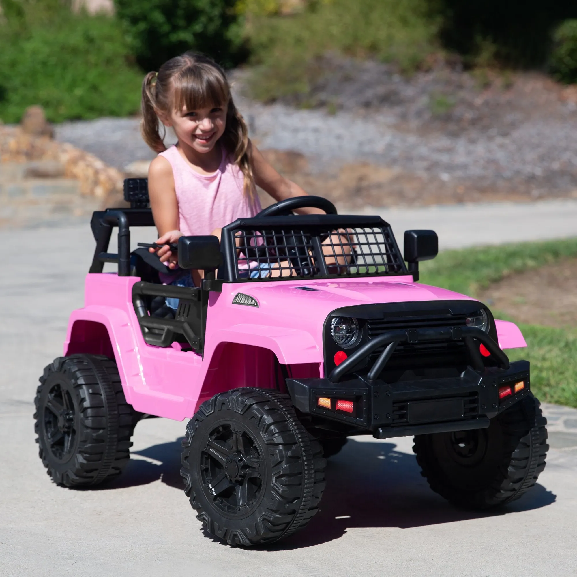 12V Kids Ride-On Truck Car w/ Parent Remote Control, Spring Suspension