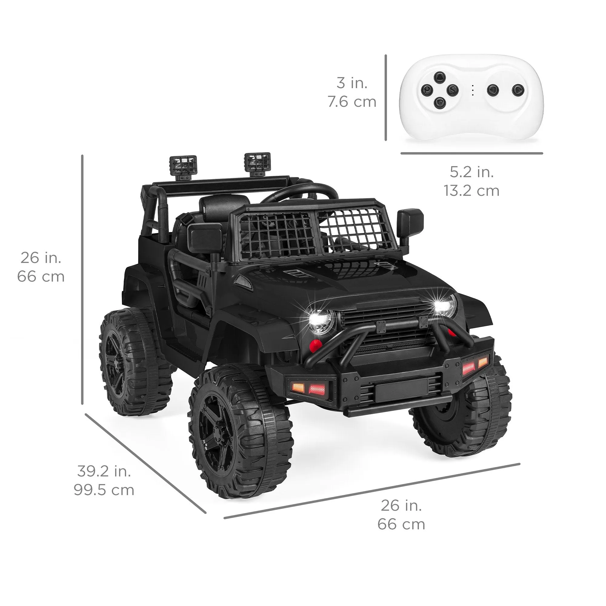 12V Kids Ride-On Truck Car w/ Parent Remote Control, Spring Suspension