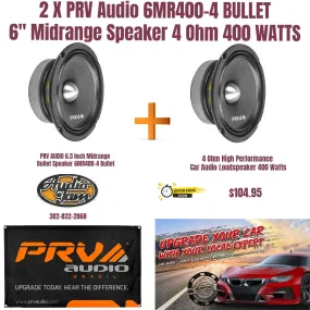 2 X PRV Audio 6MR400-4 BULLET 6.5" Midrange Bullet Loudspeaker