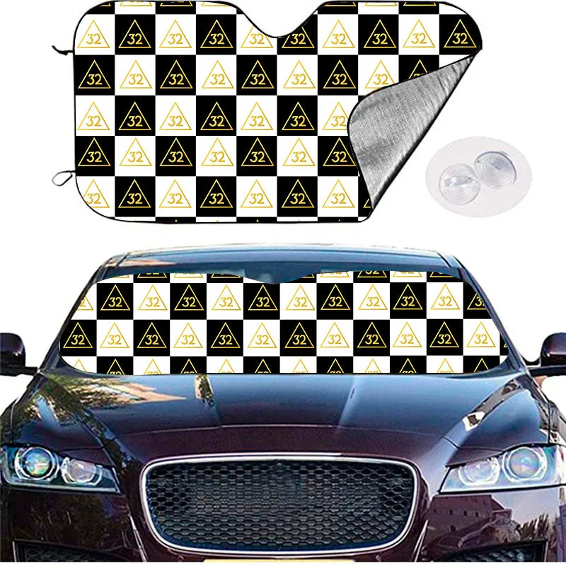 32nd Degree Scottish Rite Windshield Cover - (Gold/White)