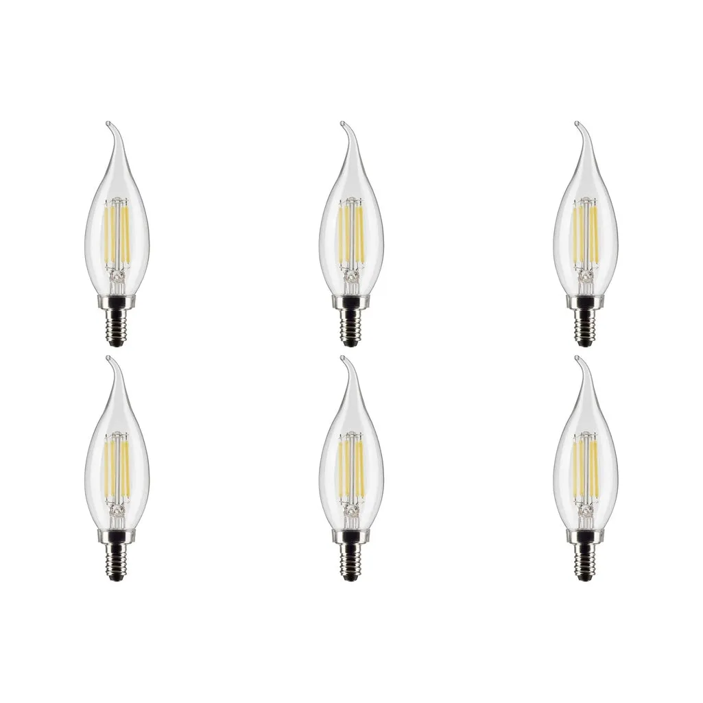 5.5W CA10 LED - Clear - Candelabra base - 90 CRI - 3000K - 120V - 6-Pack