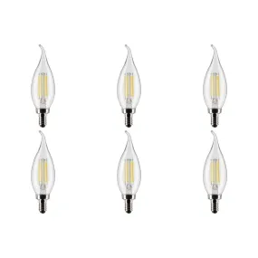 5.5W CA10 LED - Clear - Candelabra base - 90 CRI - 3000K - 120V - 6-Pack