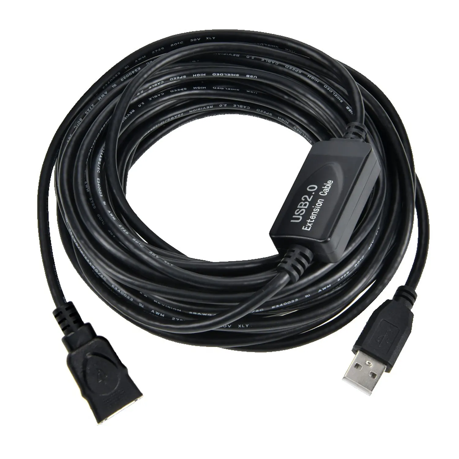 80Ft USB2.0 A-Male to A-Female Active Repeater Cable