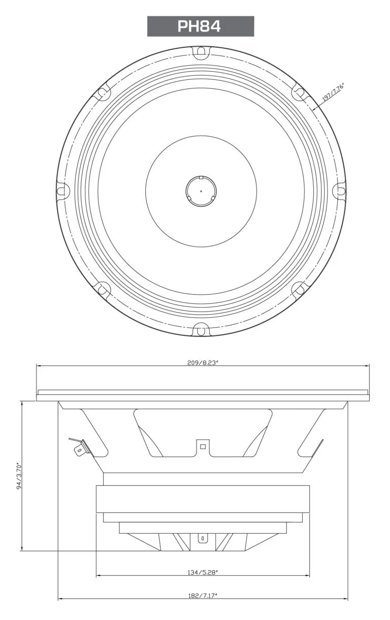 8" Pro Full-Range Coax Horn Speakers 4Ω - PH84