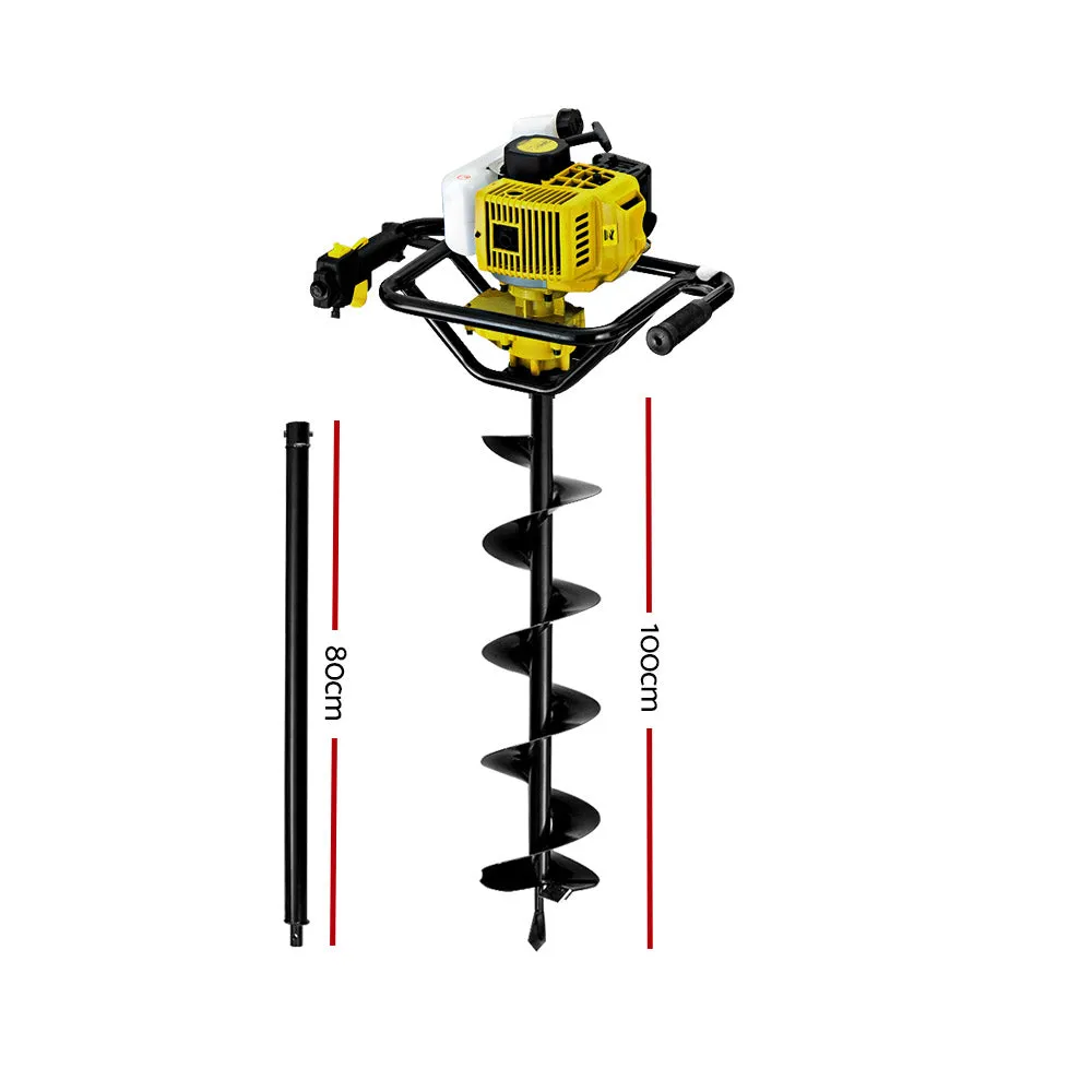 92CC 200mm Petrol Post Hole Digger, Steel, GIANTZ