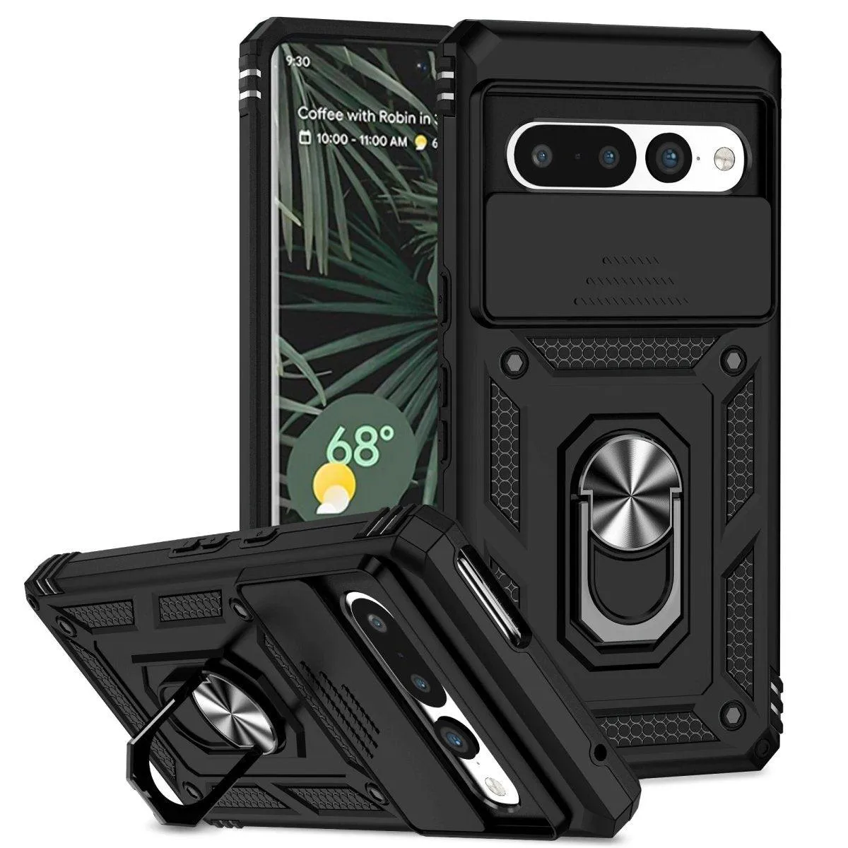 Actum Military Grade Armor Case with Sliding Camera Lens Protector for Google Pixel