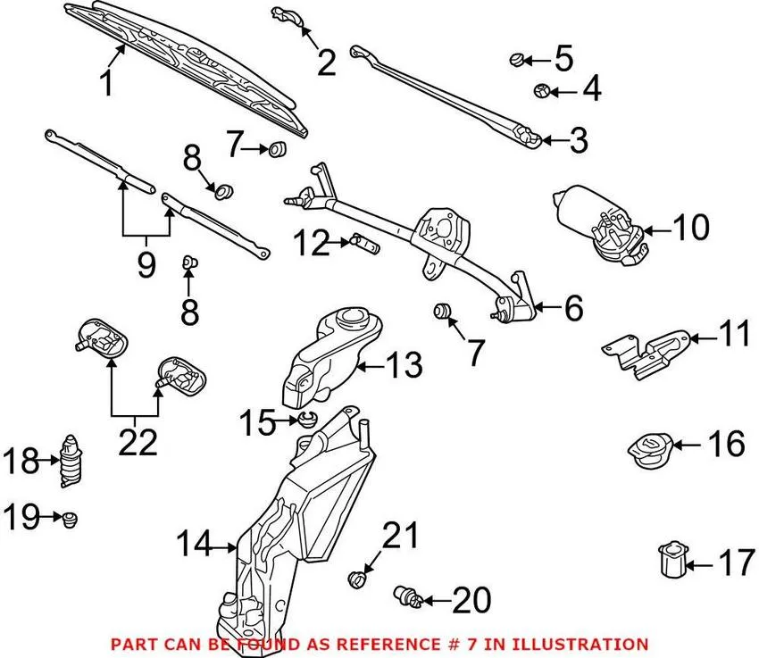 Audi Windshield Wiper Linkage Washer 8E1955746B