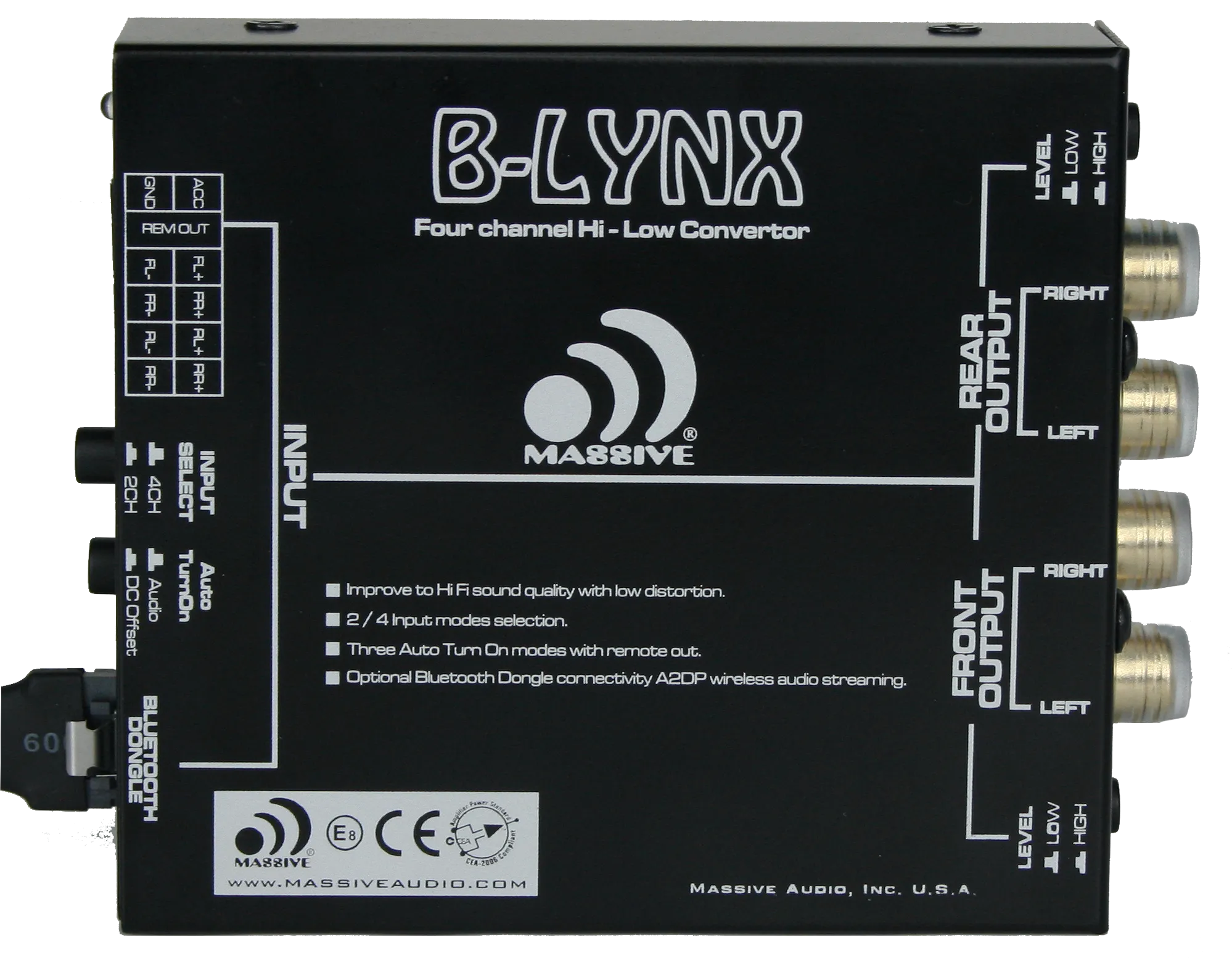 B-LYNX - 2/4 Channel Hi-Low Converter Bluetooth Auto Turn On