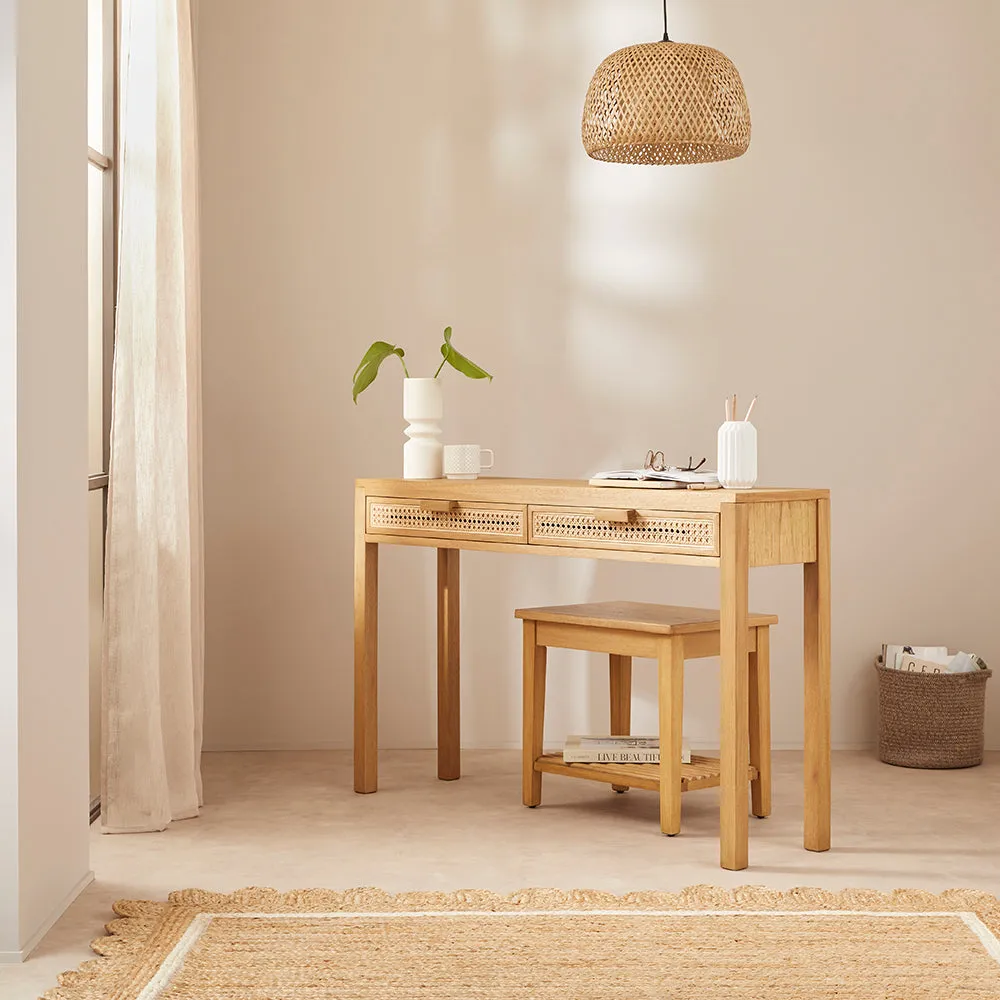 Bali Rattan Dressing Table with 2 Drawers