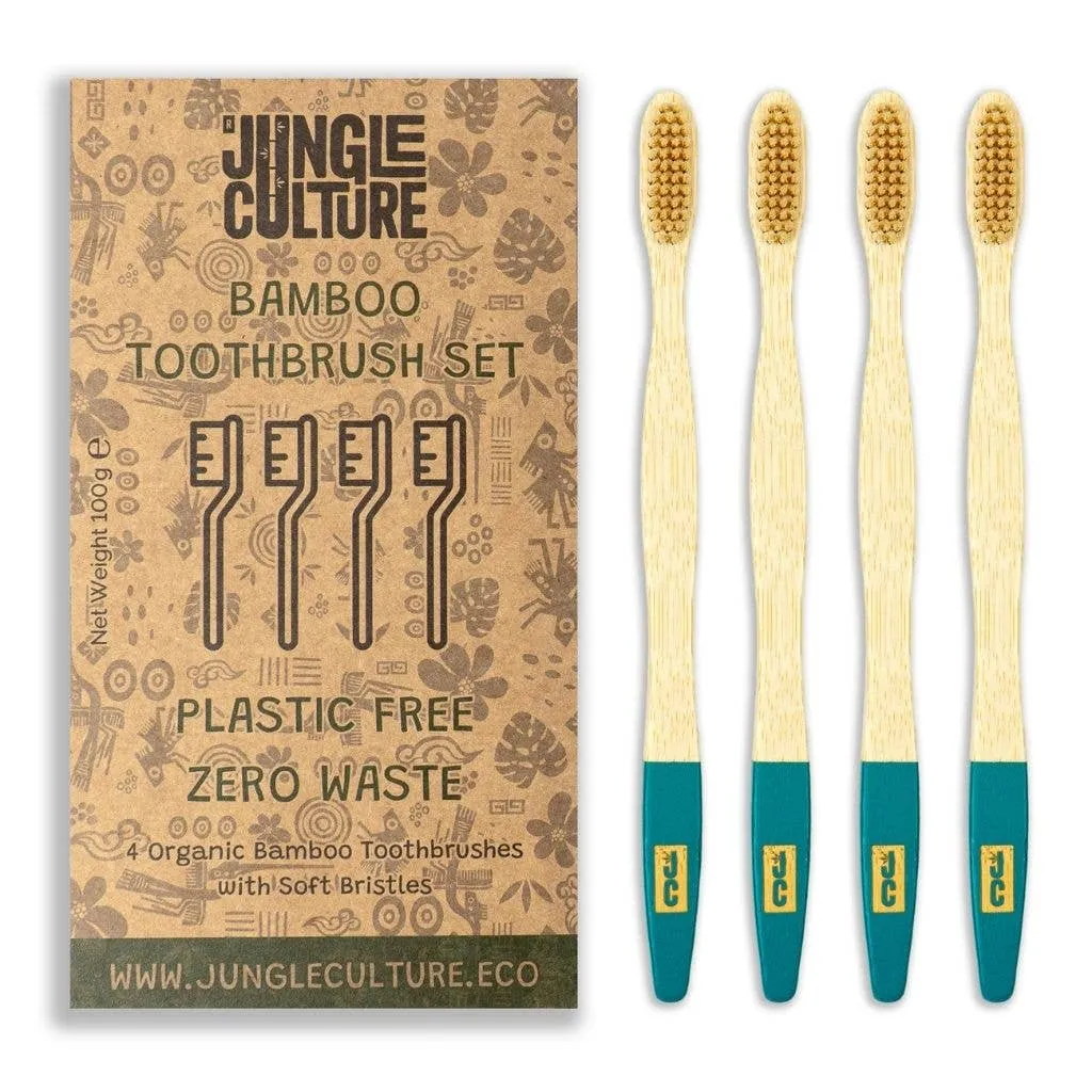 Bamboo Toothbrushes- Eco Toothbrush Set of 4