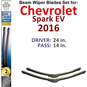 Beam Wiper Blades for 2016 Chevrolet Spark EV (Set of 2)