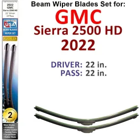 Beam Wiper Blades for 2022 GMC Sierra 2500 HD (Set of 2)