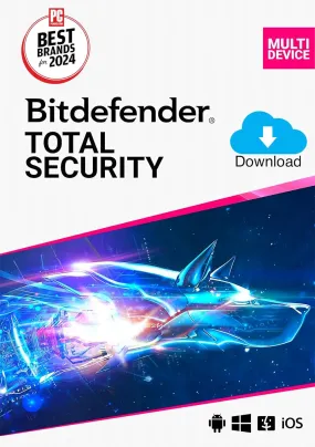 Bitdefender TOTAL SECURITY (For 5 Devices) - PC/Mac/iOS/Android (2 Year Sub. Download)