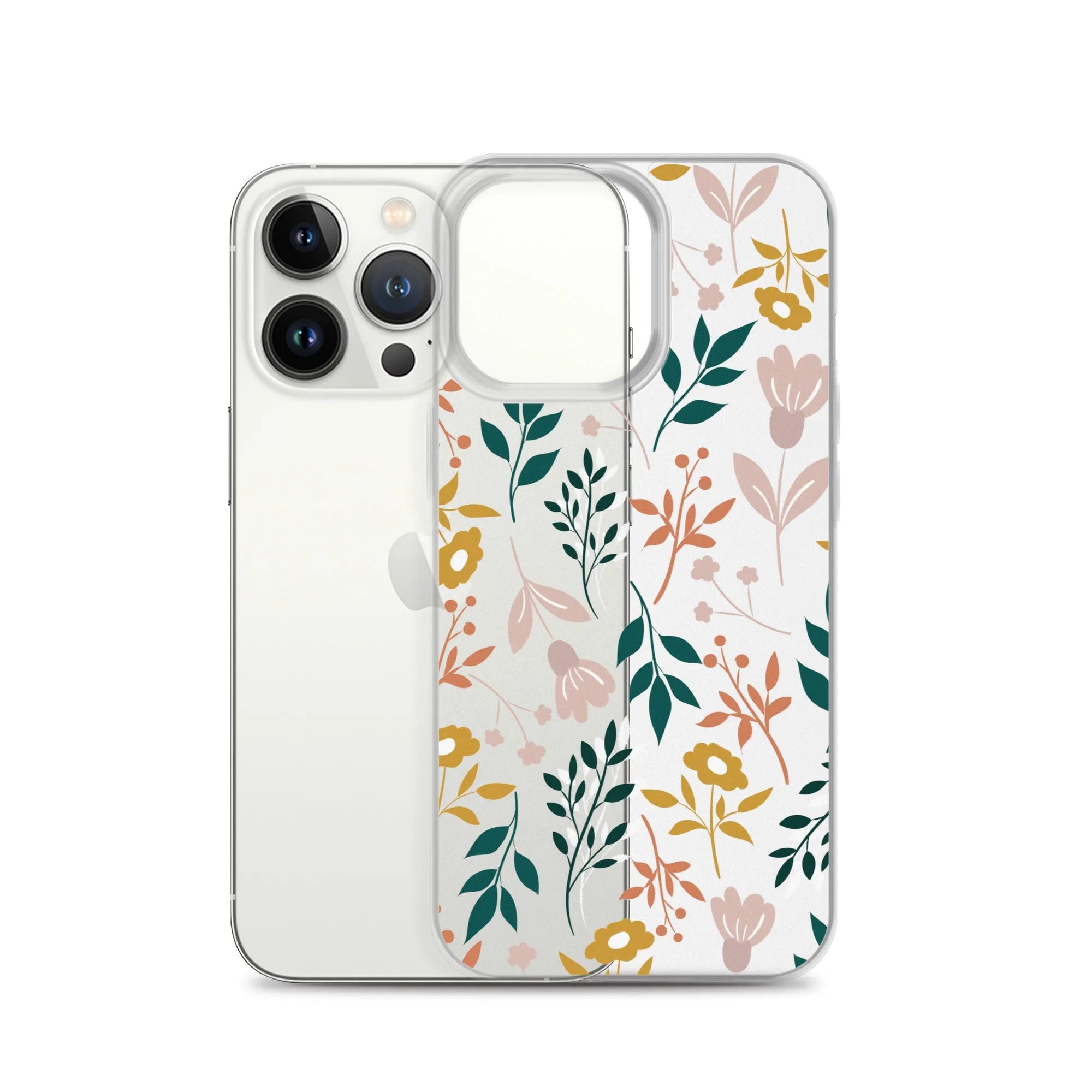 Botanical Leaves Clear iPhone 14 13 12 Pro Max Case, Plants Print Cute Aesthetic iPhone 11 Mini SE 2020 XS Max XR X 8 7 Plus Transparent