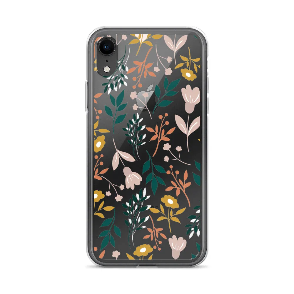 Botanical Leaves Clear iPhone 14 13 12 Pro Max Case, Plants Print Cute Aesthetic iPhone 11 Mini SE 2020 XS Max XR X 8 7 Plus Transparent