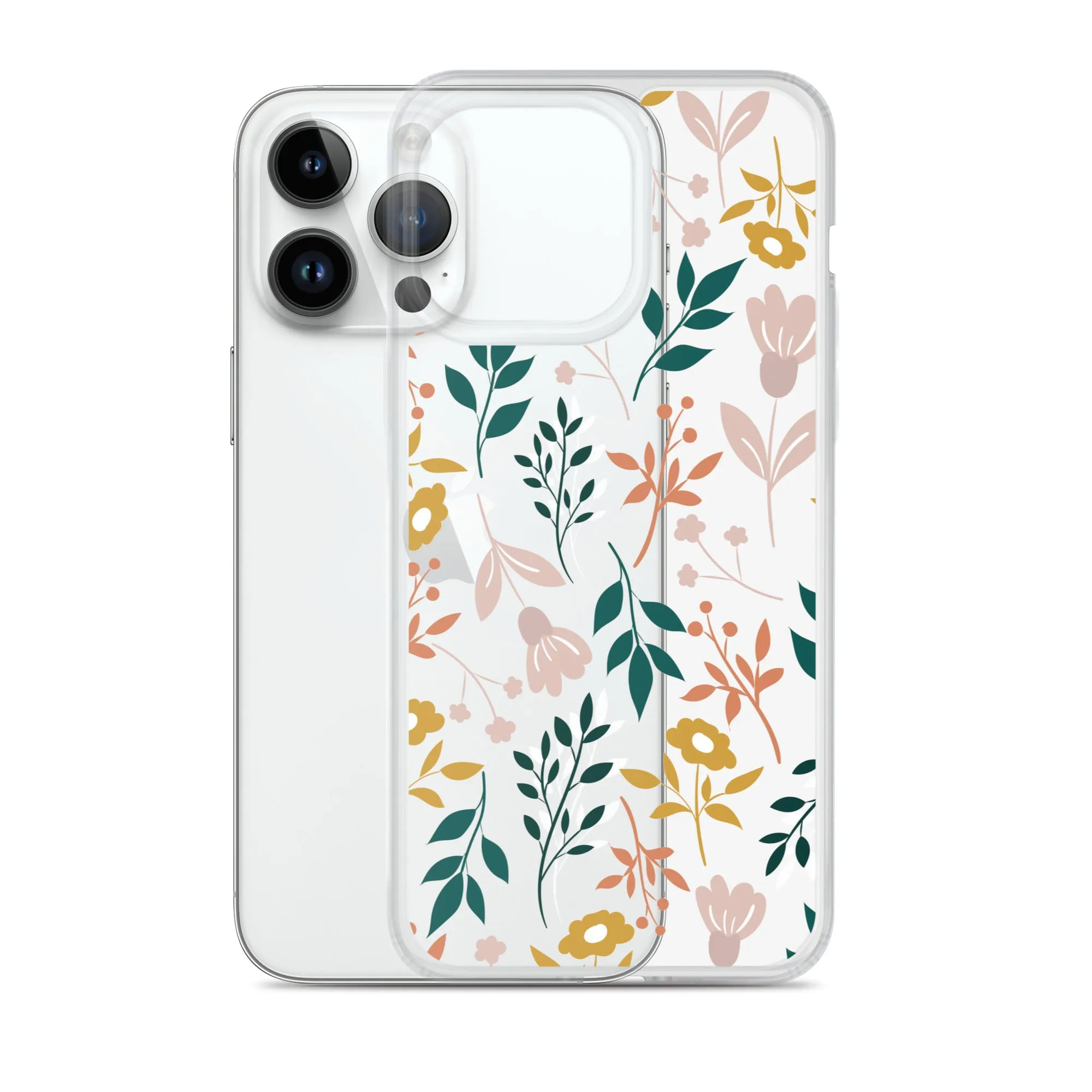 Botanical Leaves Clear iPhone 14 13 12 Pro Max Case, Plants Print Cute Aesthetic iPhone 11 Mini SE 2020 XS Max XR X 8 7 Plus Transparent