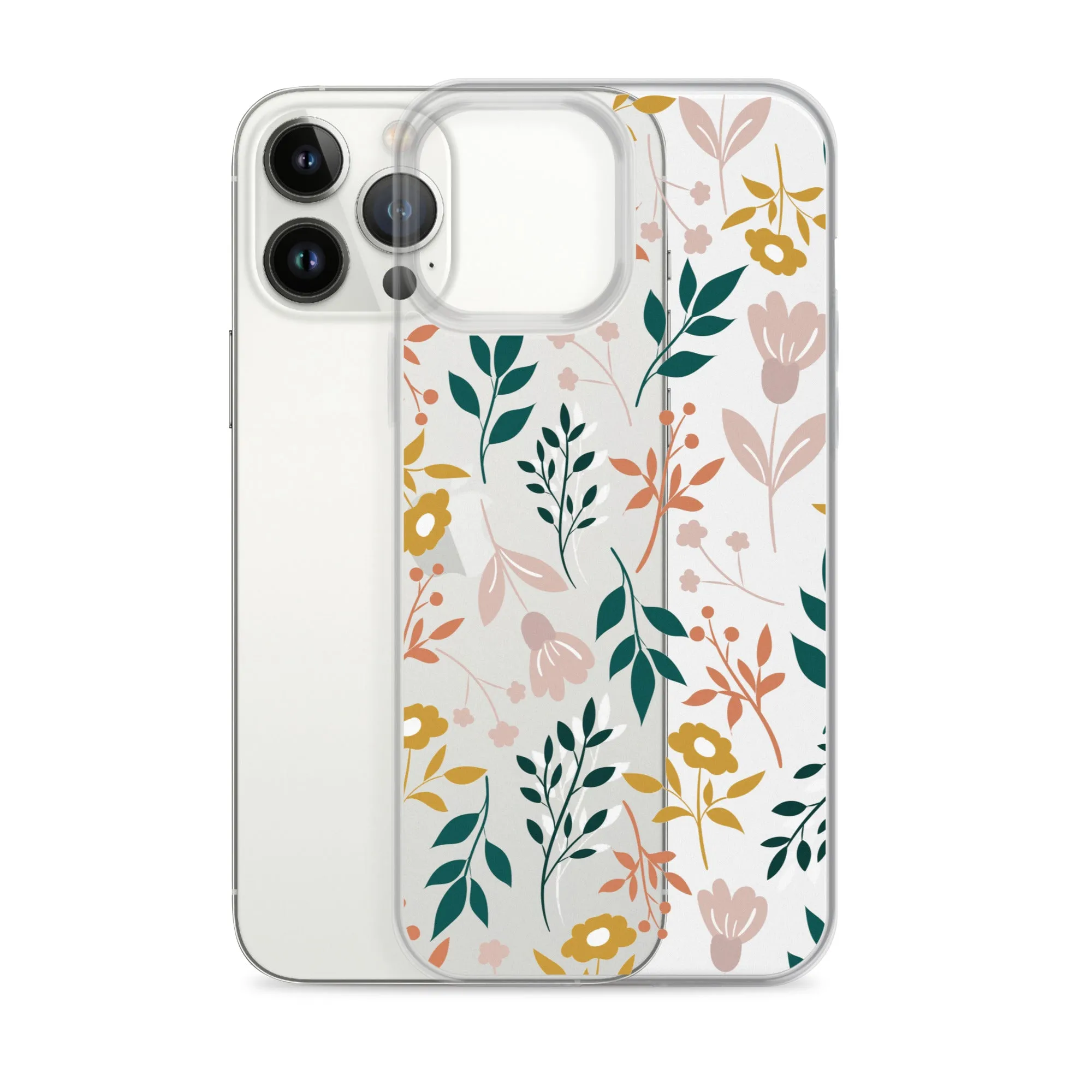 Botanical Leaves Clear iPhone 14 13 12 Pro Max Case, Plants Print Cute Aesthetic iPhone 11 Mini SE 2020 XS Max XR X 8 7 Plus Transparent