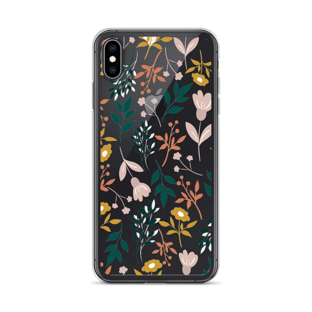 Botanical Leaves Clear iPhone 14 13 12 Pro Max Case, Plants Print Cute Aesthetic iPhone 11 Mini SE 2020 XS Max XR X 8 7 Plus Transparent