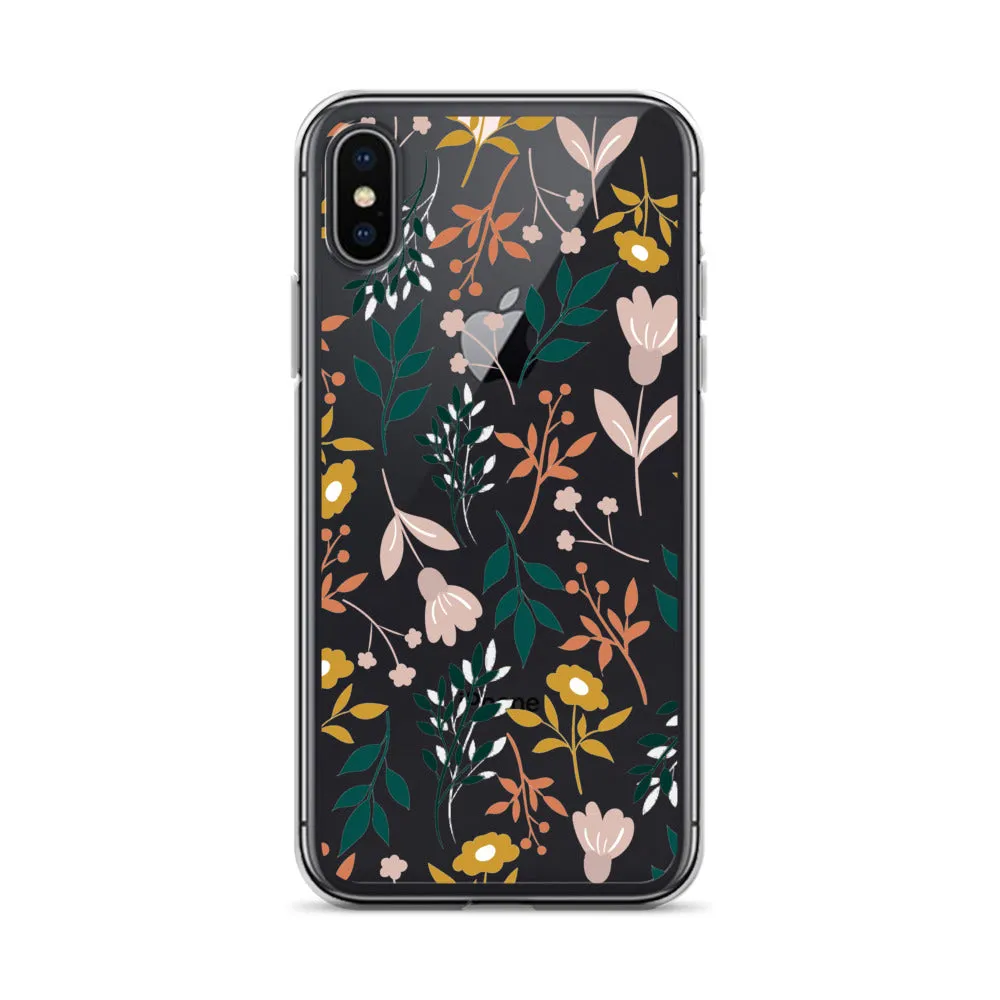 Botanical Leaves Clear iPhone 14 13 12 Pro Max Case, Plants Print Cute Aesthetic iPhone 11 Mini SE 2020 XS Max XR X 8 7 Plus Transparent