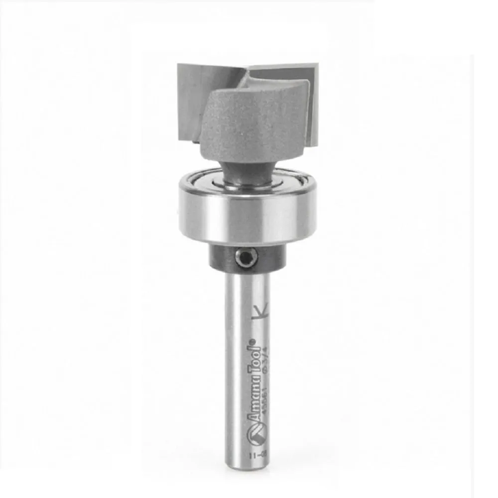 Bottom Cleaning Router Bit | 2 Flute | 3⁄4 Dia x 7⁄16 x 1⁄4"Shank with Upper BB | 45561 | 738685455616