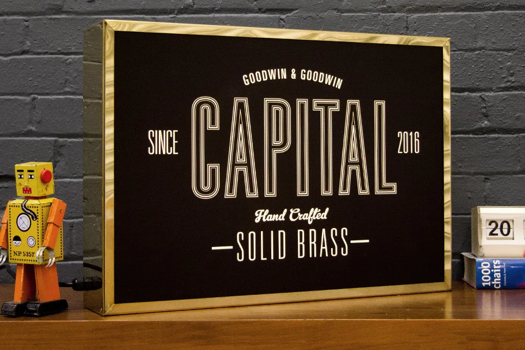 Brass Light Box - Upload your own design!