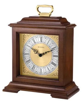 Bulova Exeter Chiming Carriage Style Mantel Clock - Dark Cherry Case