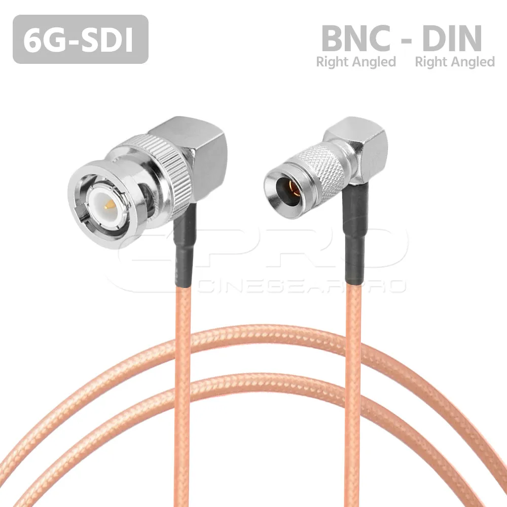 CGPro Ultra Thin Right Angled BNC to Right Angled 1.0/2.3 DIN HD-SDI 6G-SDI Cable