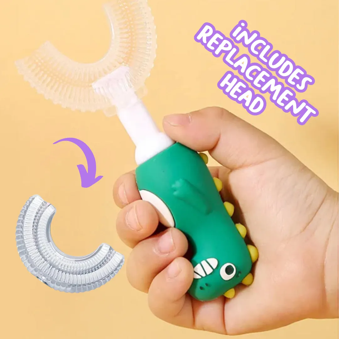 Cheeky Dinosaur U-Shaped Sensory Toothbrush with Replacement Head