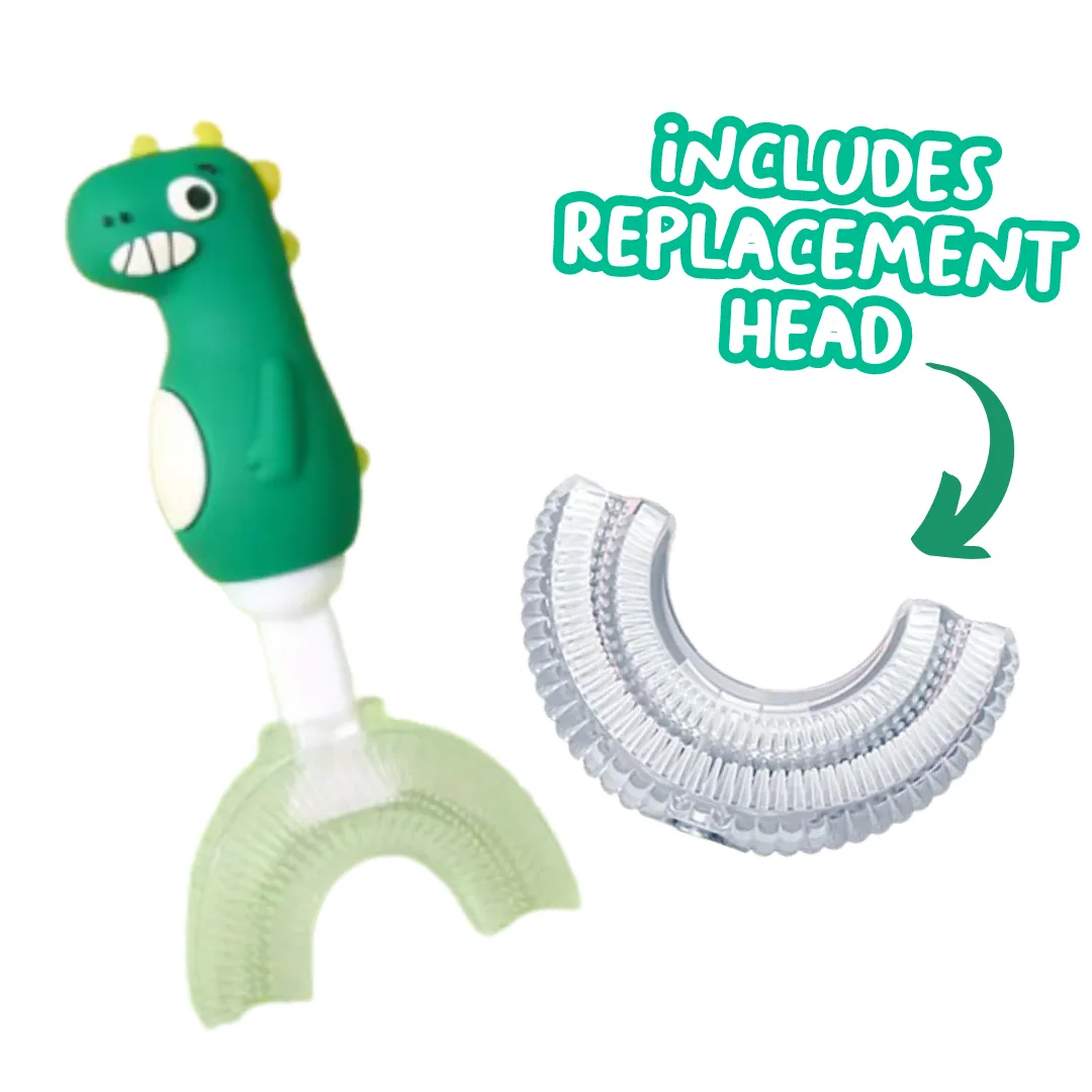 Cheeky Dinosaur U-Shaped Sensory Toothbrush with Replacement Head