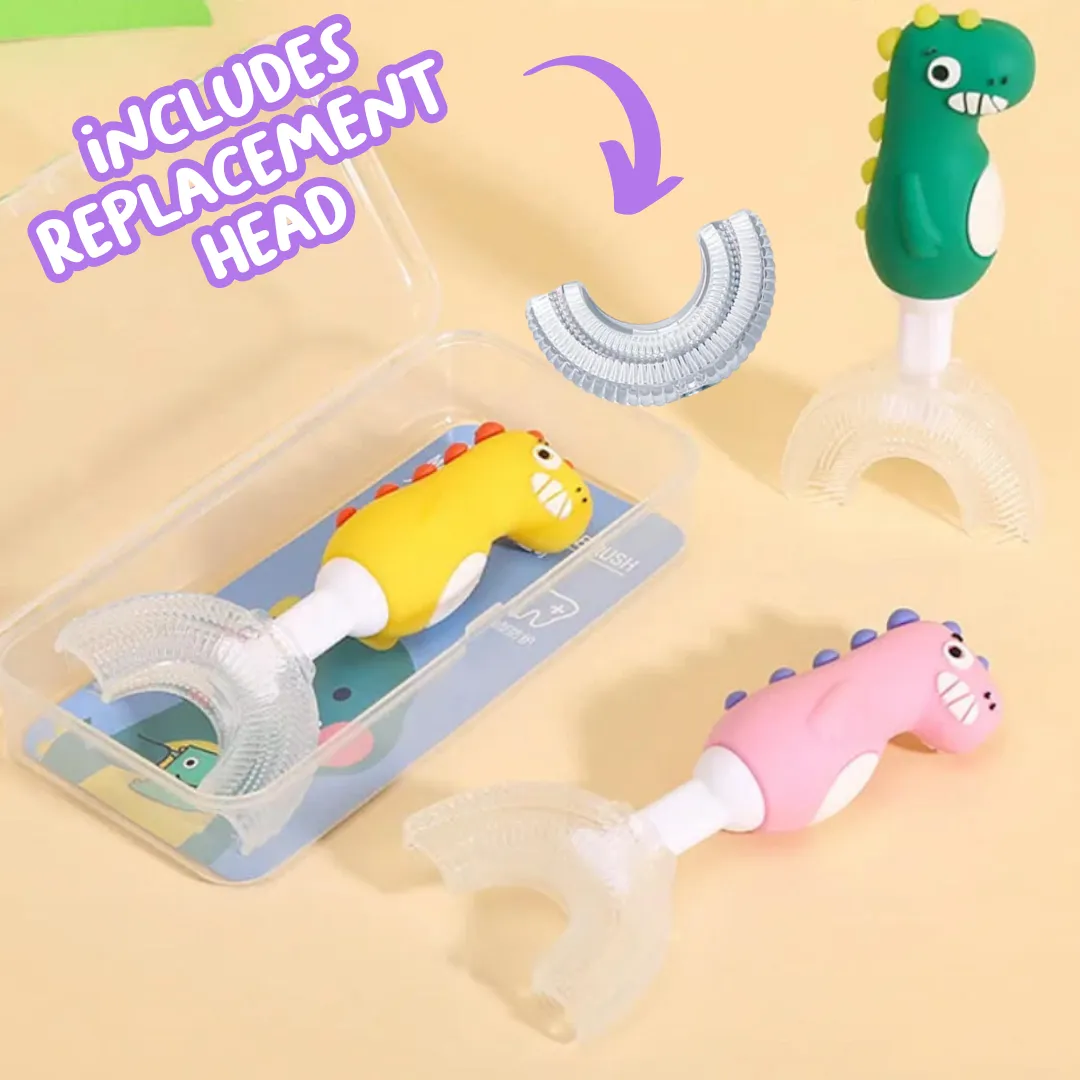 Cheeky Dinosaur U-Shaped Sensory Toothbrush with Replacement Head