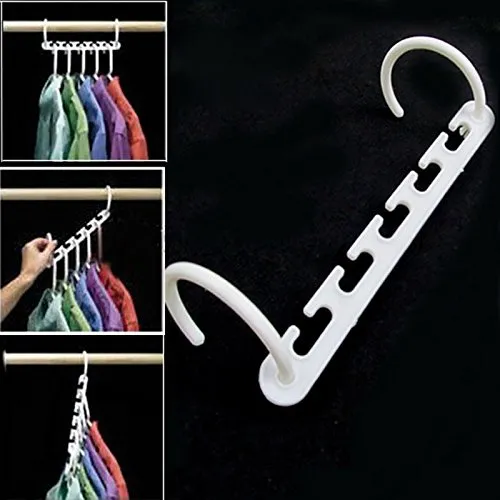 Clothes Hanger - 8 Pcs Practical Clothes Hanger Rack Wardrobes Shop Closet Wonder Clothing Hook Magic Space Saver - Outdoor Hamper Moving Saving Grabber Tape For Multi Pants Laundry