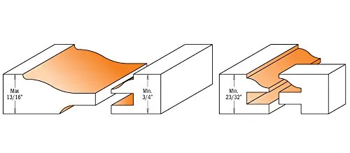 CMT 3-Piece Ogee Raised Panel Set, 1/2-Inch Shank