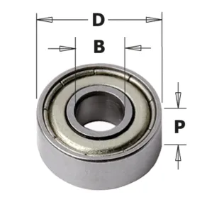 CMT 791.003.00 Bearing, 1/2-Inch Diameter, 3/16-Inch Smaller Diameter