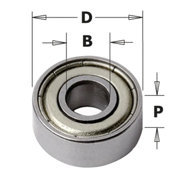 CMT 791.003.00 Bearing, 1/2-Inch Diameter, 3/16-Inch Smaller Diameter