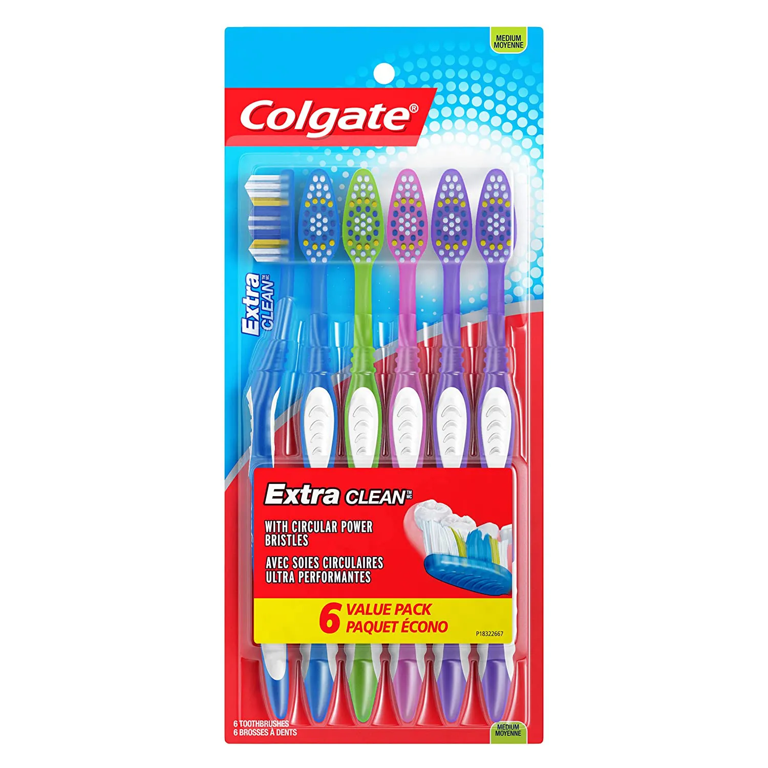 Colgate Extra Clean Toothbrush, Full Head, Soft (6 Count)