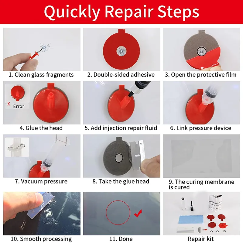 Complete Windshield Repair Kit - Effective Tools for Quick Fixes  XF03