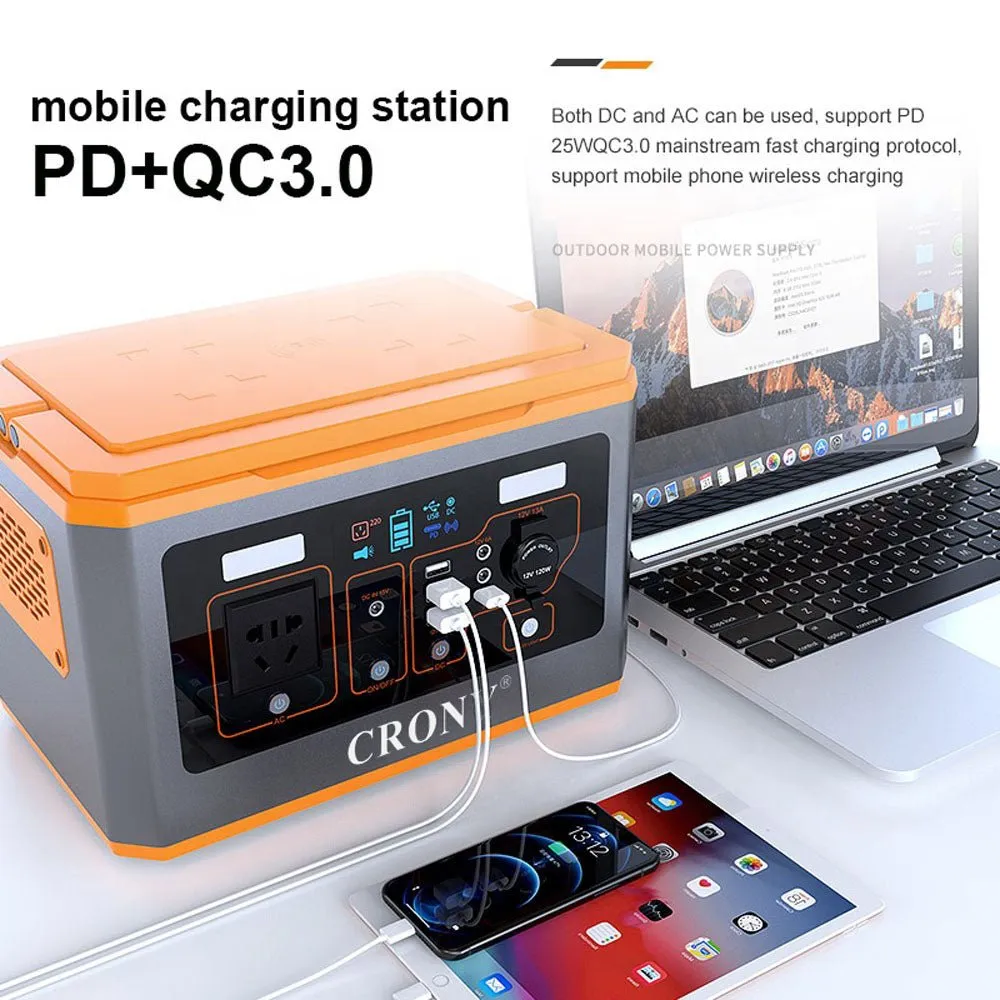 CRONY BS800 Portable Power Station 500W portable router battery backup mini dc ups 24V 3A for outdoor activities with DC 5V/3A usb