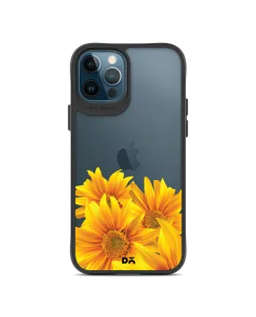 DailyObjects Clear Bright Sunflowers Black Hybrid Clear Case Cover For iPhone 12 Pro Max