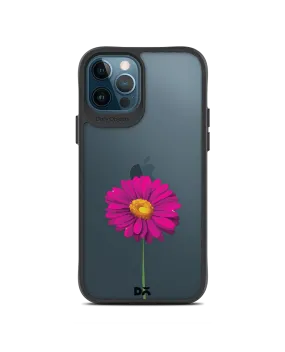 DailyObjects Clear Painted Purple Flower Black Hybrid Clear Case Cover For iPhone 12 Pro Max