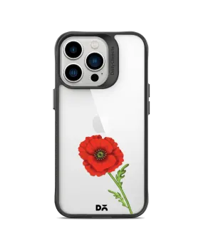 DailyObjects Clear Painted Red Flower Black Hybrid Clear Phone Case Cover For iPhone 14 Pro Max