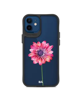 DailyObjects Clear Pink & Purple Painted Flower Black Hybrid Clear Case Cover For iPhone 12 Mini