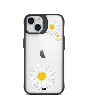 DailyObjects Clear Three White Daisies Black Hybrid Clear Case Cover For iPhone 13 Mini