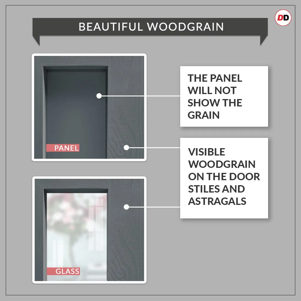 Double Sliding Door & Premium Wall Track - Eco-Urban® Milan 6 Pane Doors DD6422SG Frosted Glass - 6 Colour Options