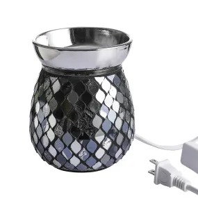 Electric Mosaic Glass Wax Melt Warmer Decorative Fragrance Lamp Black or Silver