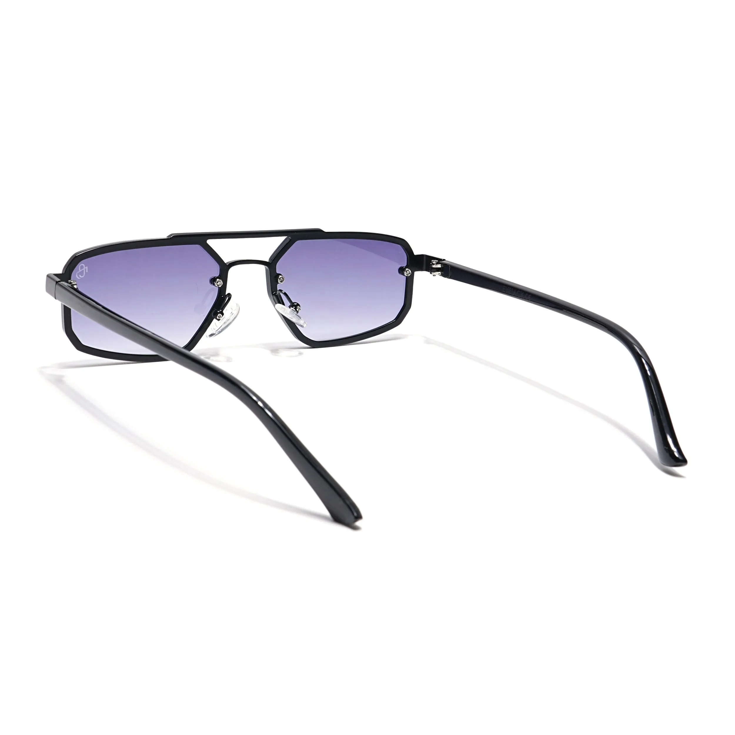 Eyejack Black Rectangle Sunglasses for Men & Women (5229CL855)