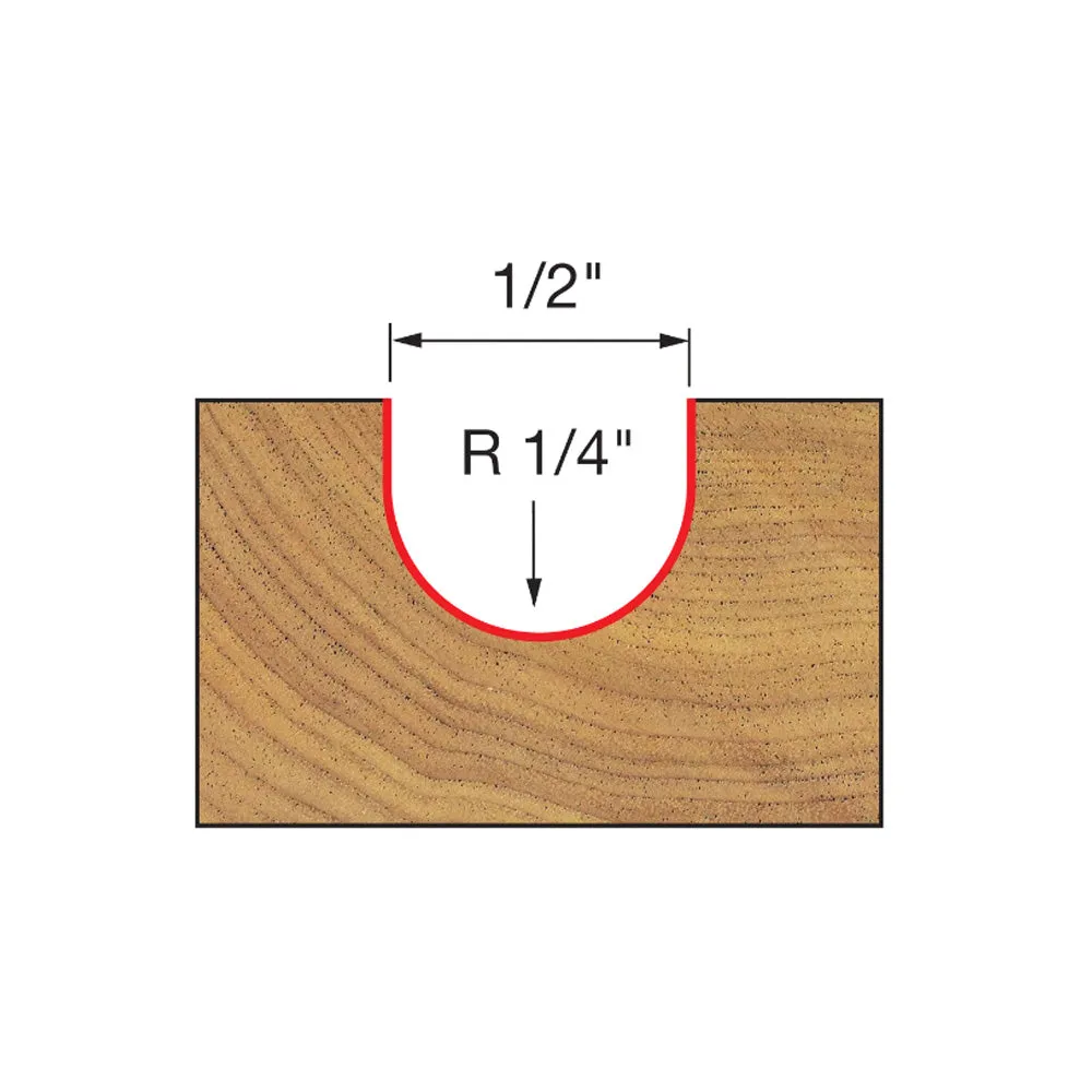 Freud Round Nose Bit 1/4" Shank x 1/4" Radius