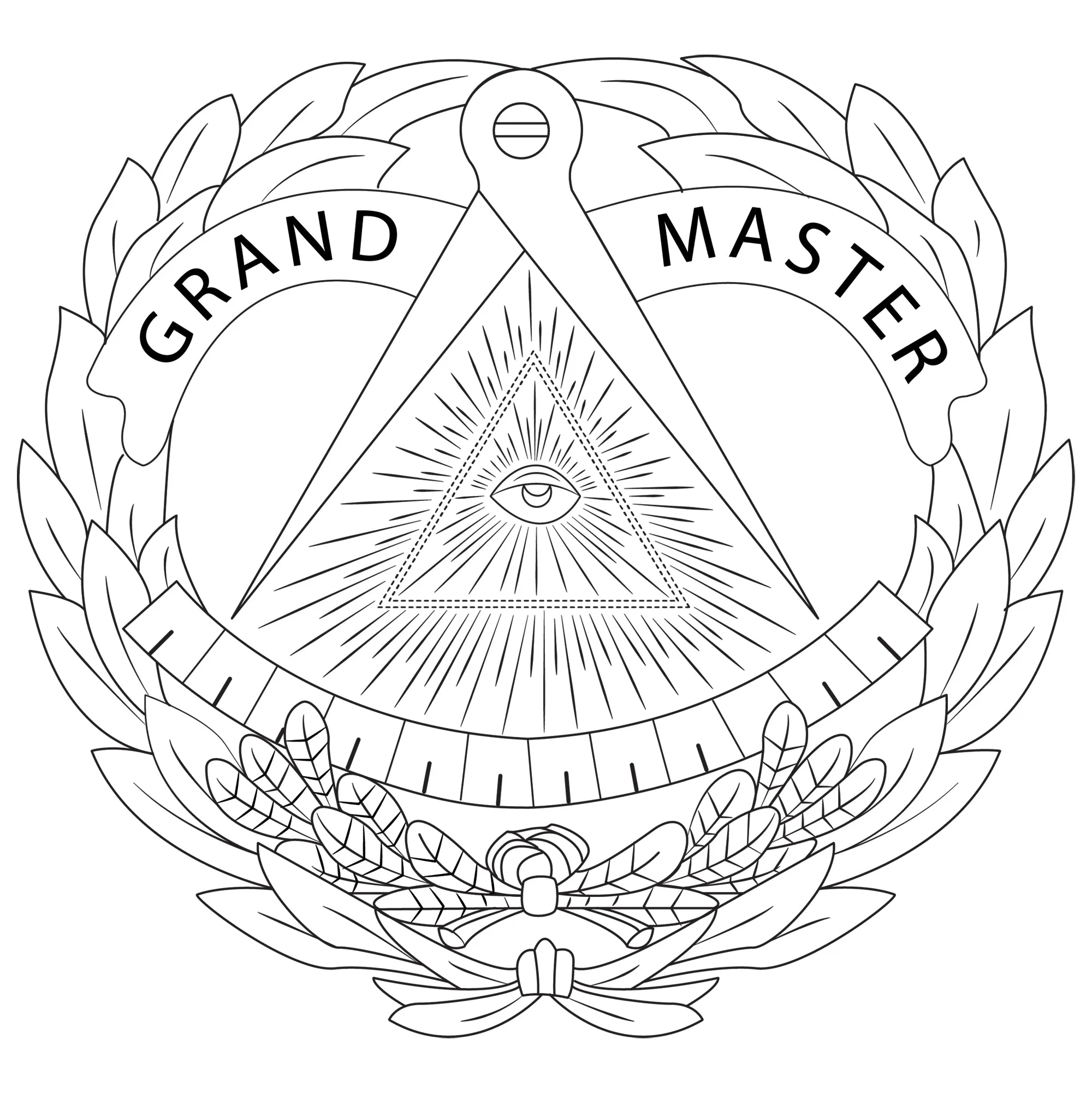 Grand Master Blue Lodge Windshield Cover - (Gold/White)